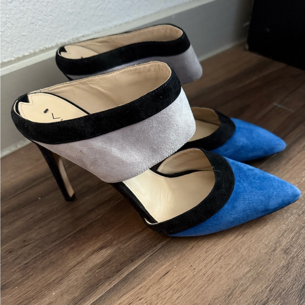 Via Spiga Blue and Black Heels